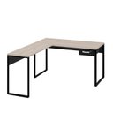 Ver imagem 3 de Mesa de Canto em L Escrivaninha com 1 Gaveta 120cm Industrial Carvalho Bege