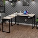 Ver imagem 1 de Mesa de Canto em L Escrivaninha com 1 Gaveta Industrial 120x150cm
