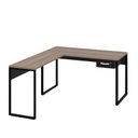 Ver imagem 3 de Mesa de Canto em L Escrivaninha com 1 Gaveta 120cm Industrial Nogal Marrom