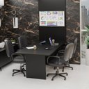 Ver imagem 1 de Mesa de Reunião para Escritório com Painel de TV 200x100cm Preto