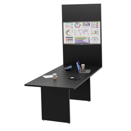 Mesa De Reunião Para Escritório Com Painel de TV 200x100cm - 2