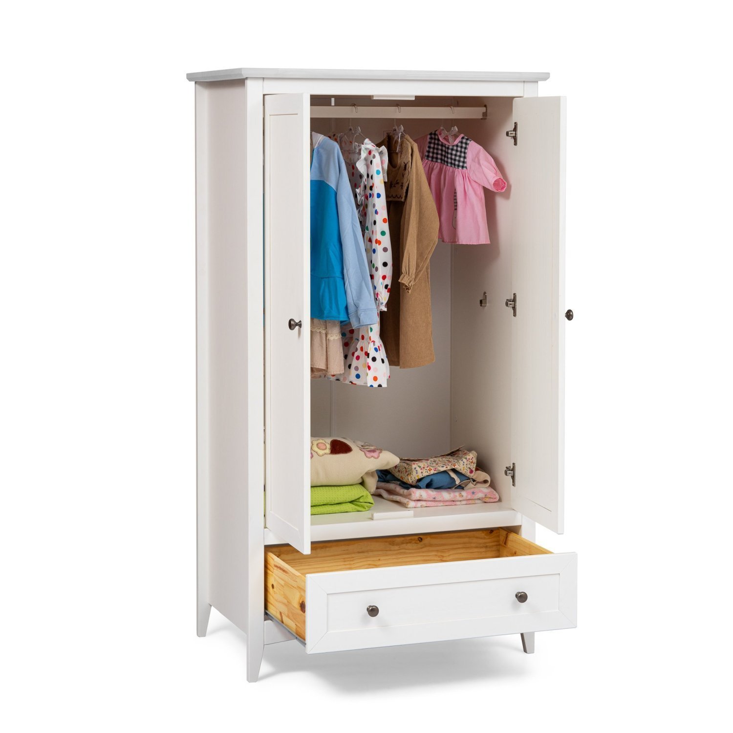 Guarda-roupa Infantil 2 Portas e 1 Gavetas 97cm em Madeira Maciça Nest - 9