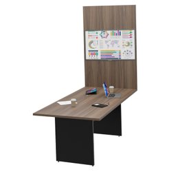 Mesa De Reunião Para Escritório Com Painel de TV 200x100cm - 2