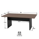 Ver imagem 4 de Mesa de Reunião para Escritório com Painel de TV 200x100cm Marrom/Nogal