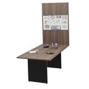 Ver imagem 3 de Mesa de Reunião para Escritório com Painel de TV 200x100cm Marrom/Nogal
