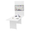 Ver imagem 2 de Mesa de Reunião para Escritório com Painel de TV 200x100cm Branco