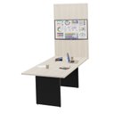 Ver imagem 2 de Mesa de Reunião para Escritório com Painel de TV 200x100cm Bege/Carvalho