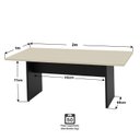 Ver imagem 4 de Mesa de Reunião para Escritório com Painel de TV 200x100cm Bege/Carvalho