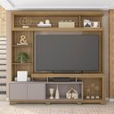 Ver imagem 1 de Home Estante Rio 210cm Tv até 65 com Prateleiras Mdp/hdf Mel/cacao G11 - Gran Belo