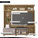 Ver imagem 3 de Home Estante Rio 210cm Tv até 65 com Prateleiras Mdp/hdf Mel/cacao G11 - Gran Belo