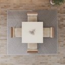 Ver imagem 4 de Conjunto Mesa Vértice 90cm com Vidro 04 Cadeiras Milla Plus Bege/Nature/Off White/Caramelo/Creme