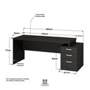 Ver imagem 4 de Mesa de Escritório Pedestal 3 Gavetas 190cm Preto