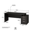 Ver imagem 3 de Mesa de Escritório Pedestal 3 Gavetas 190cm Preto
