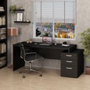 Ver imagem 1 de Mesa de Escritório Pedestal 3 Gavetas 190cm Preto