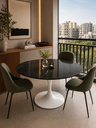 Ver imagem 1 de Mesa de Jantar Saarinen Branco - Redonda 110cm - Mármore São Gabriel