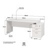 Mesa de Escritório Pedestal 3 Gavetas 190x70cm - 4