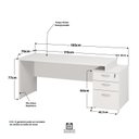 Ver imagem 4 de Mesa de Escritório Pedestal 3 Gavetas 190cm Branco