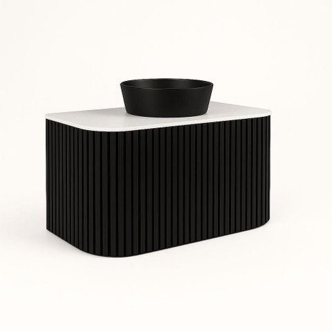 Gabinete para Banheiro Suspenso Manchester 80cm Branco/preto