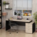 Ver imagem 1 de Mesa de Escritório Pedestal 3 Gavetas 190x70cm