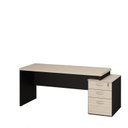 Ver imagem 3 de Mesa de Escritório Pedestal 3 Gavetas 190cm Carvalho Bege