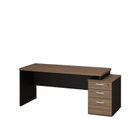 Ver imagem 3 de Mesa de Escritório Pedestal Retangular em Office 3 Gavetas 190cm Nogal Marrom