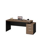 Ver imagem 2 de Mesa de Escritório Pedestal Retangular em Office 3 Gavetas 190cm Nogal Marrom