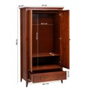 Ver imagem 4 de Guarda Roupa 2 Portas e 1 Gavetas 97cm em Madeira Maciça Imbuia Nest