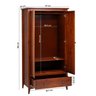 Guarda Roupa 2 Portas e 1 Gavetas 97cm em Madeira Maciça Imbuia Nest - 4