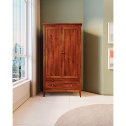 Guarda Roupa 2 Portas e 1 Gavetas 97cm em Madeira Maciça Imbuia Nest - 1