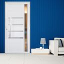 Ver imagem 1 de Porta Lambril de Alumínio 210 x 80cm com Friso e Visor Linha 30 Abertura Direita Branco Esquadrias Bergamo