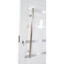 Ver imagem 2 de Porta Lambril de Alumínio 210 x 80cm com Friso e Visor Linha 30 Abertura Direita Branco Esquadrias Bergamo