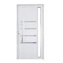 Ver imagem 3 de Porta Lambril de Alumínio 210 x 80cm com Friso e Visor Linha 30 Abertura Direita Branco Esquadrias Bergamo