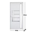Ver imagem 4 de Porta Lambril de Alumínio 210 x 80cm com Friso e Visor Linha 30 Abertura Direita Branco Esquadrias Bergamo