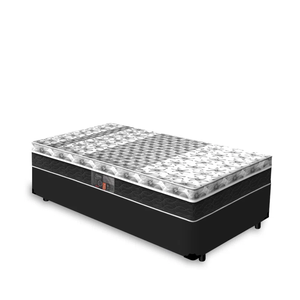 Cama Box Solteiro Preto + Colchão De Molas - Castor - Class Tecnopedic One Face 88x188x60cm