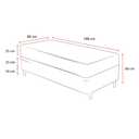 Ver imagem 4 de Cama Box Solteiro Preto + Colchão de Molas - Castor - Class Tecnopedic One Face 88x188x60cm
