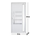 Ver imagem 4 de Porta Lambril de Alumínio 210 x 90cm com Friso e Visor Linha 30 Abertura Direita Branco Esquadrias B