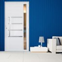 Ver imagem 1 de Porta Lambril de Alumínio 210 x 90cm com Friso e Visor Linha 30 Abertura Direita Branco Esquadrias B