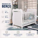 Ver imagem 3 de Berço Peroba Lisi Americano Branco 100% MDF 3 em 1 Infantil