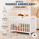Ver imagem 2 de Berço Peroba Lisi Americano Branco 100% MDF 3 em 1 Infantil