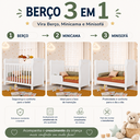 Ver imagem 4 de Berço Peroba Lisi Americano Branco 100% MDF 3 em 1 Infantil