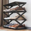 Ver imagem 4 de Sapateira Vintage Organizador Multiuso Estante 4 Prateleiras 8 Pares Sapatos Quarto Sala Portatil