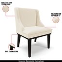 Ver imagem 4 de Kit 2 Cadeiras Decorativas Sala de Jantar Base Fixa de Madeira Firenze Linho Areia/Preto G19 - Gran