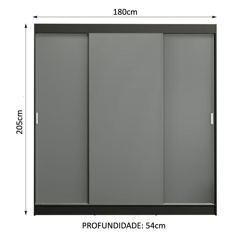 Guarda-roupa Casal Madesa Reno 3 Portas de Correr - 4