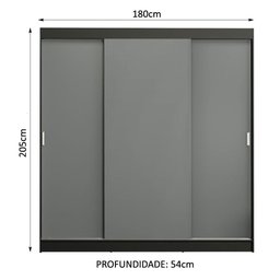 Guarda-roupa Casal Madesa Reno 3 Portas de Correr - 4
