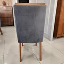 Ver imagem 2 de Sala de Jantar Karen 6 Lugares Tampo em MDF com Vidro Off-White Cadeiras Cinza 196cm Bom Pastor