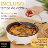 Panela Frigideira Elétrica Grill Antiaderente Tampa Vidro - 3
