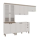 Ver imagem 2 de Cozinha Completa Modulada com Cristaleira 100% MDF Iluminata Branco/Ébano