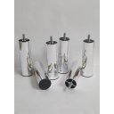 Ver imagem 4 de Kit 12 Pés de Cama Box ou Baú Queen King Tubo Cromado 13cm C/ Feltro Protetor Adesivo