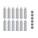 Ver imagem 1 de Kit 12 Pés de Cama Box ou Baú Queen King Tubo Cromado 13cm C/ Feltro Protetor Adesivo