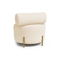 Ver imagem 5 de Poltrona Sala Ilha Orgânica Éden Pé Aço Lateral Dourado Bouclê Bege E03 - D’Rossi
